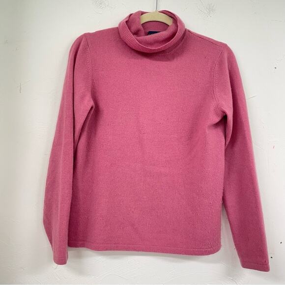 Charter Club Pink Cashmere Turtleneck Sweater Womens S Barbie Long Sleeve Damage - Picture 1 of 6
